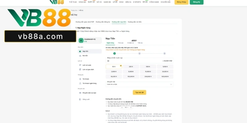 Nạp Tiền Vb88